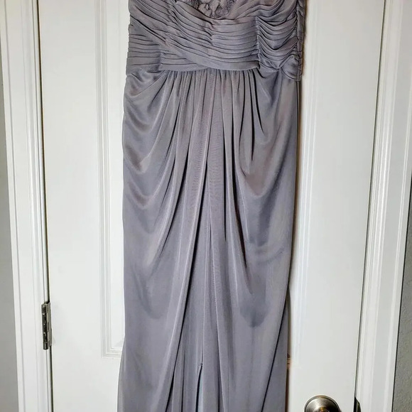 David's Bridal Grey Lace Bridesmaid Dress Size 6 - Picture 12 of 12